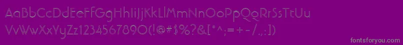 Fonte LinotypebanjomanopenLight – fontes cinzas em um fundo violeta