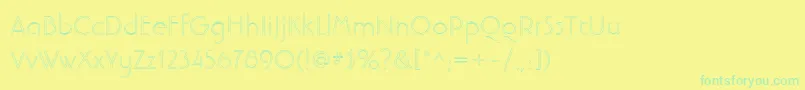 LinotypebanjomanopenLight Font – Green Fonts on Yellow Background