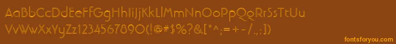 Fonte LinotypebanjomanopenLight – fontes laranjas em um fundo marrom