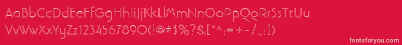 LinotypebanjomanopenLight Font – Pink Fonts on Red Background