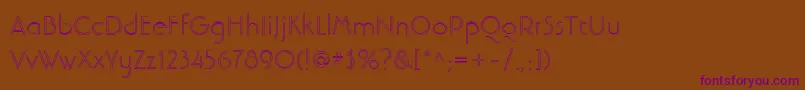 LinotypebanjomanopenLight Font – Purple Fonts on Brown Background