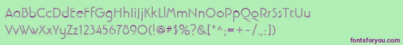 LinotypebanjomanopenLight Font – Purple Fonts on Green Background