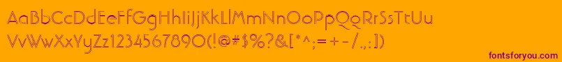 LinotypebanjomanopenLight Font – Purple Fonts on Orange Background
