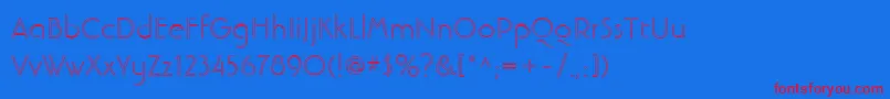 LinotypebanjomanopenLight-Schriftart – Rote Schriften auf blauem Hintergrund