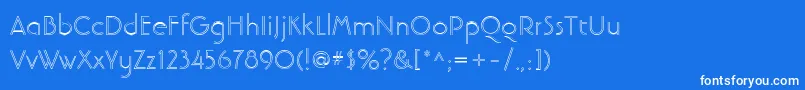 Police LinotypebanjomanopenLight – polices blanches sur fond bleu