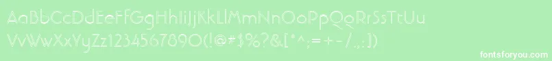 LinotypebanjomanopenLight Font – White Fonts on Green Background