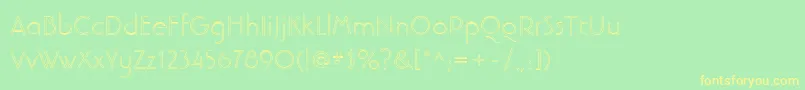 LinotypebanjomanopenLight Font – Yellow Fonts on Green Background