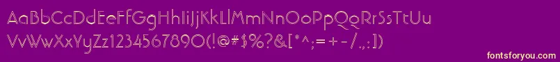 LinotypebanjomanopenLight Font – Yellow Fonts on Purple Background