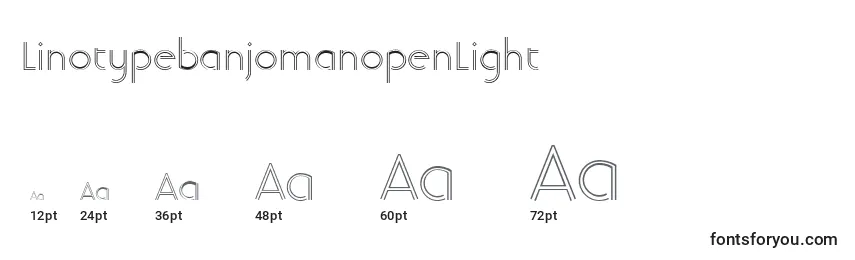 LinotypebanjomanopenLight-fontin koot
