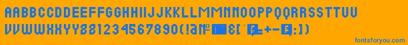 PineRc Font – Blue Fonts on Orange Background