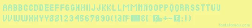 PineRc Font – Green Fonts on Yellow Background