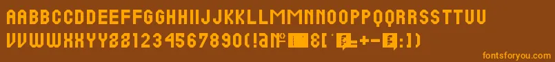 PineRc-Schriftart – Orangefarbene Schriften auf braunem Hintergrund