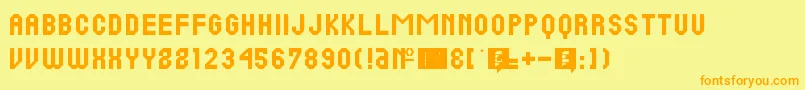 PineRc Font – Orange Fonts on Yellow Background