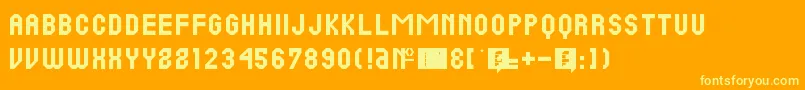 PineRc Font – Yellow Fonts on Orange Background