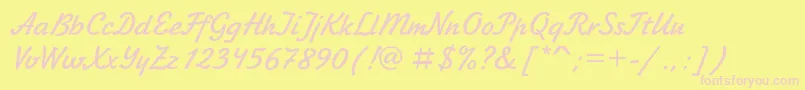 Zhikharevc Font – Pink Fonts on Yellow Background