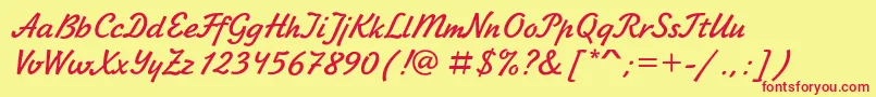 Zhikharevc Font – Red Fonts on Yellow Background