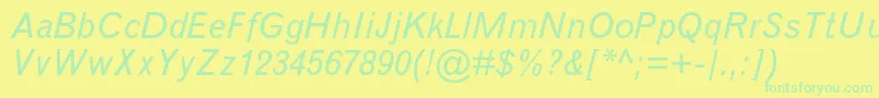 GrotesquemtstdItalic Font – Green Fonts on Yellow Background