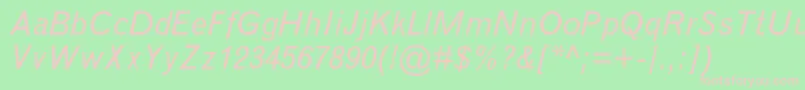 Шрифт GrotesquemtstdItalic – розовые шрифты на зелёном фоне