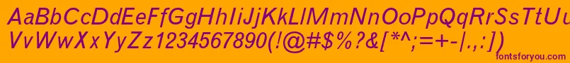 GrotesquemtstdItalic Font – Purple Fonts on Orange Background