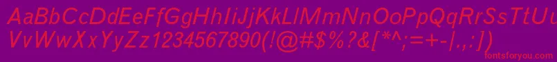 GrotesquemtstdItalic Font – Red Fonts on Purple Background