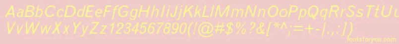 GrotesquemtstdItalic Font – Yellow Fonts on Pink Background