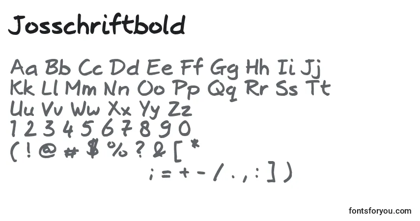 Schriftart Josschriftbold – Alphabet, Zahlen, spezielle Symbole