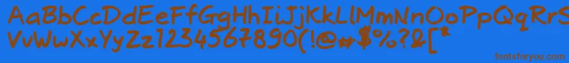 Czcionka Josschriftbold – brązowe czcionki na niebieskim tle
