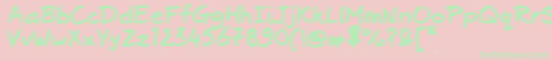 Josschriftbold Font – Green Fonts on Pink Background