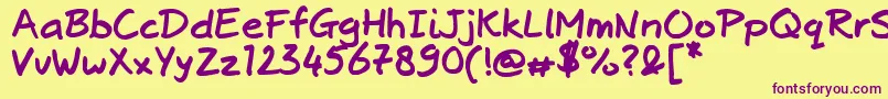 Josschriftbold Font – Purple Fonts on Yellow Background