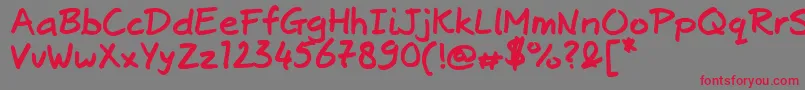 Josschriftbold Font – Red Fonts on Gray Background