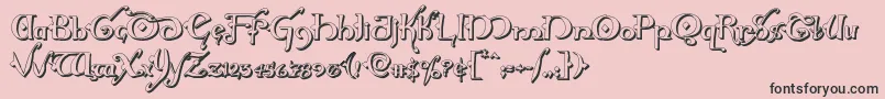 Hollyjingle3D-Schriftart – Schwarze Schriften auf rosa Hintergrund