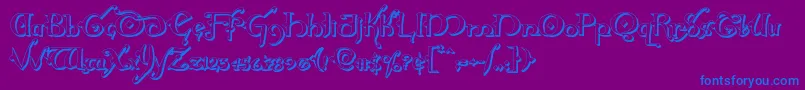 Hollyjingle3D-Schriftart – Blaue Schriften auf violettem Hintergrund