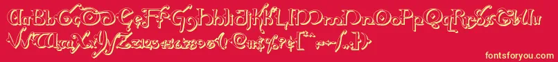 Hollyjingle3D Font – Yellow Fonts on Red Background