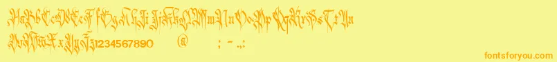 Carmilia Font – Orange Fonts on Yellow Background