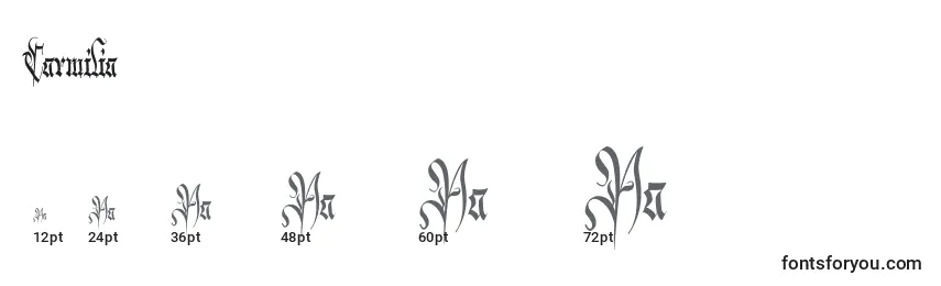 Carmilia font sizes