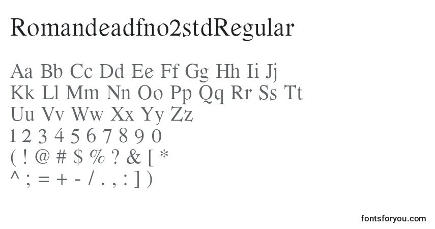 characters of romandeadfno2stdregular font, letter of romandeadfno2stdregular font, alphabet of  romandeadfno2stdregular font