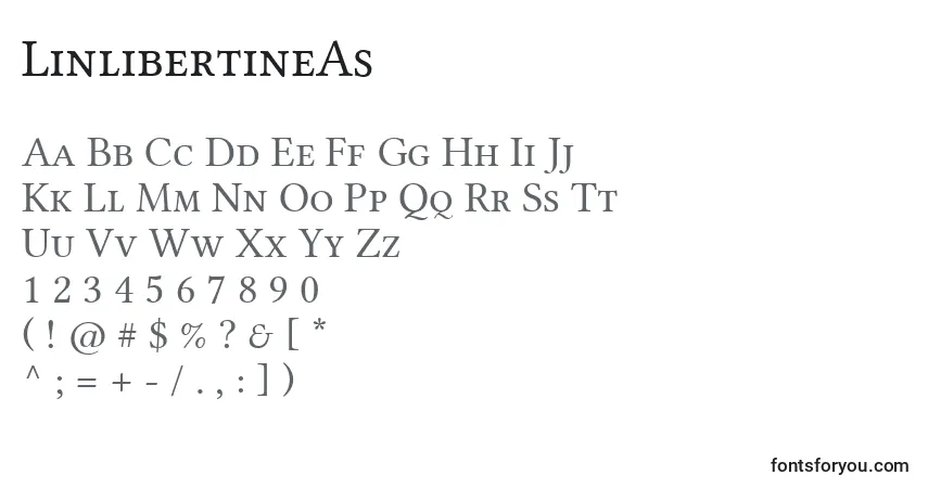 characters of linlibertineas font, letter of linlibertineas font, alphabet of  linlibertineas font