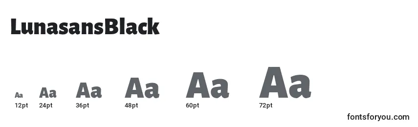 sizes of lunasansblack font, lunasansblack sizes