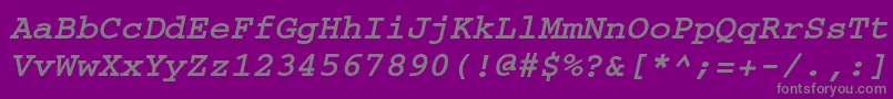 fuente CourierettBolditalic – Fuentes Grises Sobre Fondo Morado