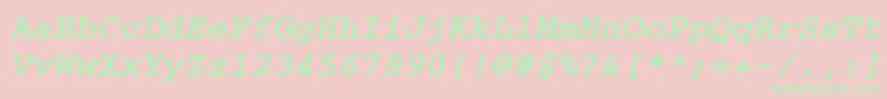 CourierettBolditalic Font – Green Fonts on Pink Background