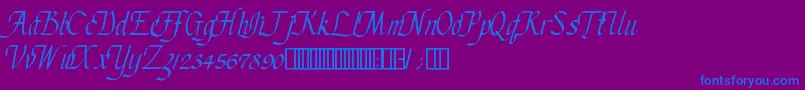 Chancur-Schriftart – Blaue Schriften auf violettem Hintergrund