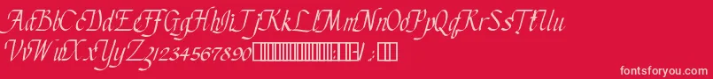 Chancur Font – Pink Fonts on Red Background