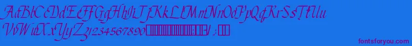 Chancur Font – Purple Fonts on Blue Background