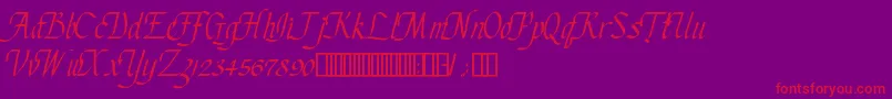 Chancur Font – Red Fonts on Purple Background