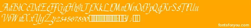 Chancur-Schriftart – Weiße Schriften auf orangefarbenem Hintergrund