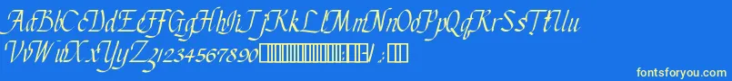 Chancur Font – Yellow Fonts on Blue Background