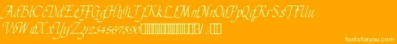 Chancur-Schriftart – Gelbe Schriften auf orangefarbenem Hintergrund