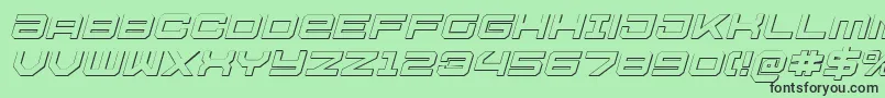 U.S.S.DallasOutlineItalic Font – Black Fonts on Green Background