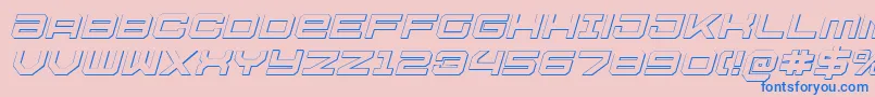 U.S.S.DallasOutlineItalic Font – Blue Fonts on Pink Background