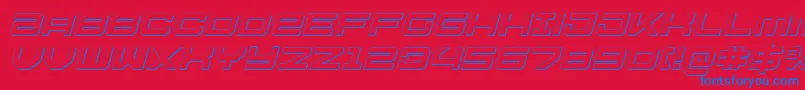 U.S.S.DallasOutlineItalic Font – Blue Fonts on Red Background